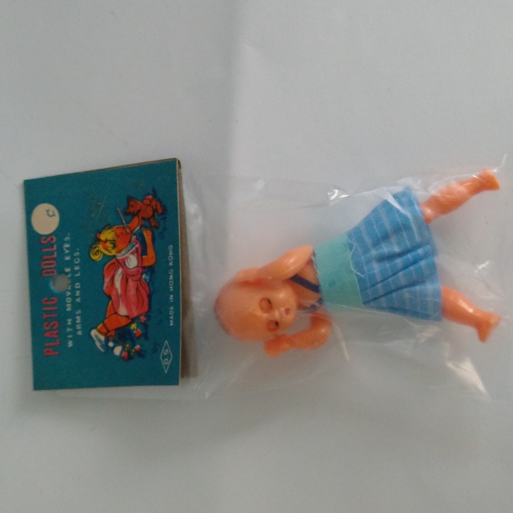 Vintage Doll Dollhouse Miniature Celluloid Plastic 3" Hong Kong NIP
